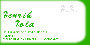 henrik kola business card